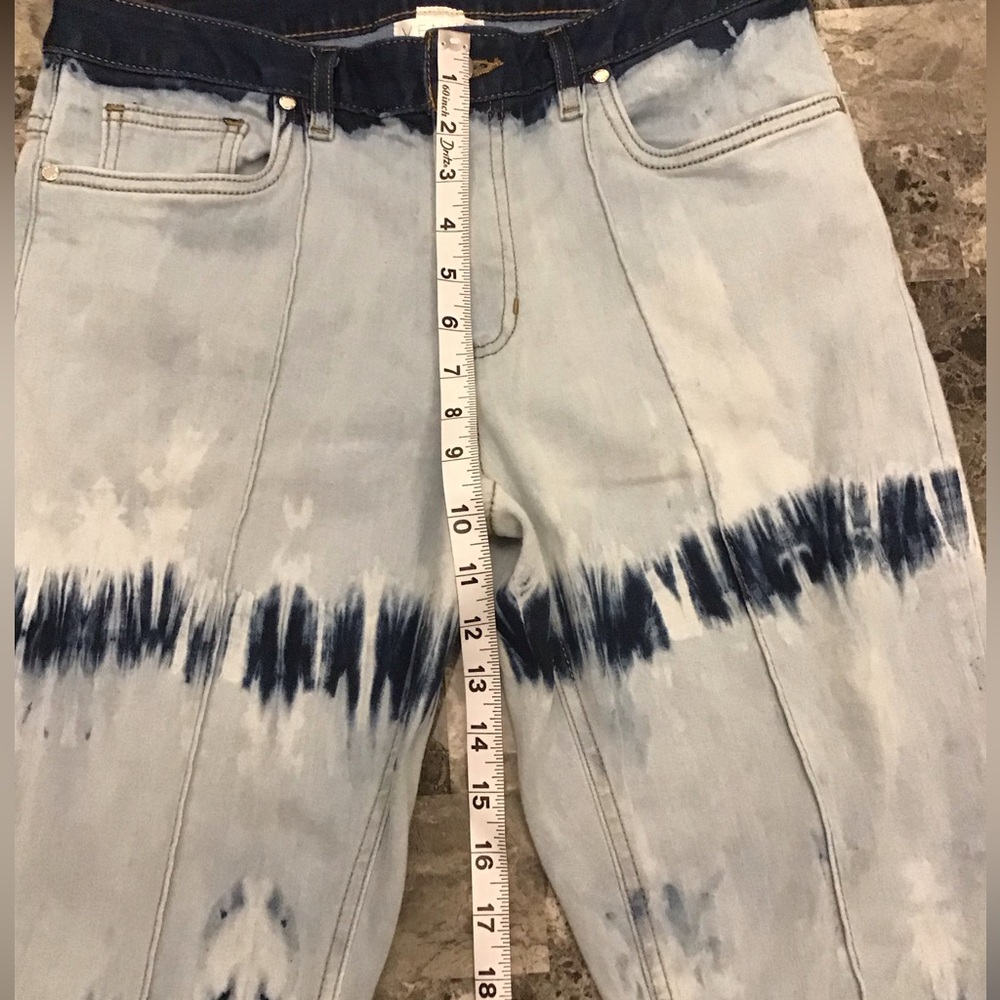 VENUS Tie-Dye Super Flare Bell Bottom Jean Size 8 Hippie Retro 70’s Stretch - Picture 8 of 13